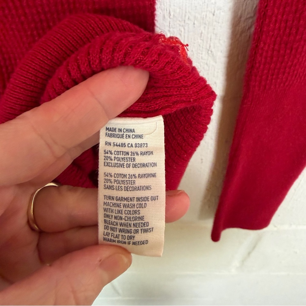 American Eagle Waffle Thermal Top Red Y2K 2010 Bella Swan Elena Gilbert M‎ - Picture 12 of 15